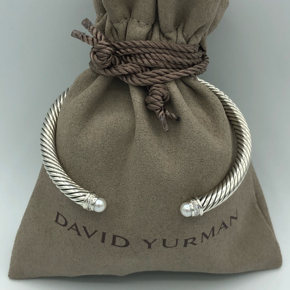 David Yurman Pearl and Diamond 5mm Bracelet